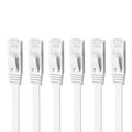 Yauhody CAT 6 Ethernet Cable 3ft 6-Pack White, High Speed Solid Flat CAT6 by Yauhody
