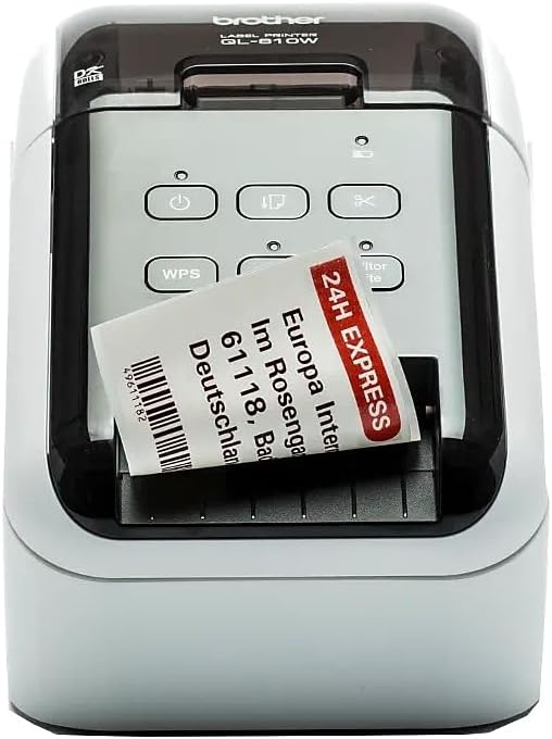 Brother QL-810Wc Professional Label Printer with USB and WiFi connectivity, Ultra-Fast Printing up to 110 Labels per Minute with Standard Address Label in Monochrome, Black & Red Printing Available