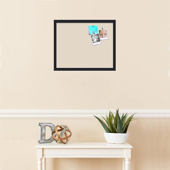 PinPix 20x16 Inch Cork Bulletin Board. This Decorative Framed Pin Board Comes with Desert Pastel Design and a Satin Black Frame. Ideal for Home Office Decor or Message Board (PinPix-1815)