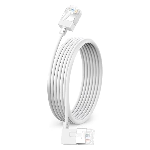 Flexible Cat 6 Ethernet Cable 90° Right Angled 10 Feet, Ultra Thin & Slim Rj45 by DUTEVOLNS