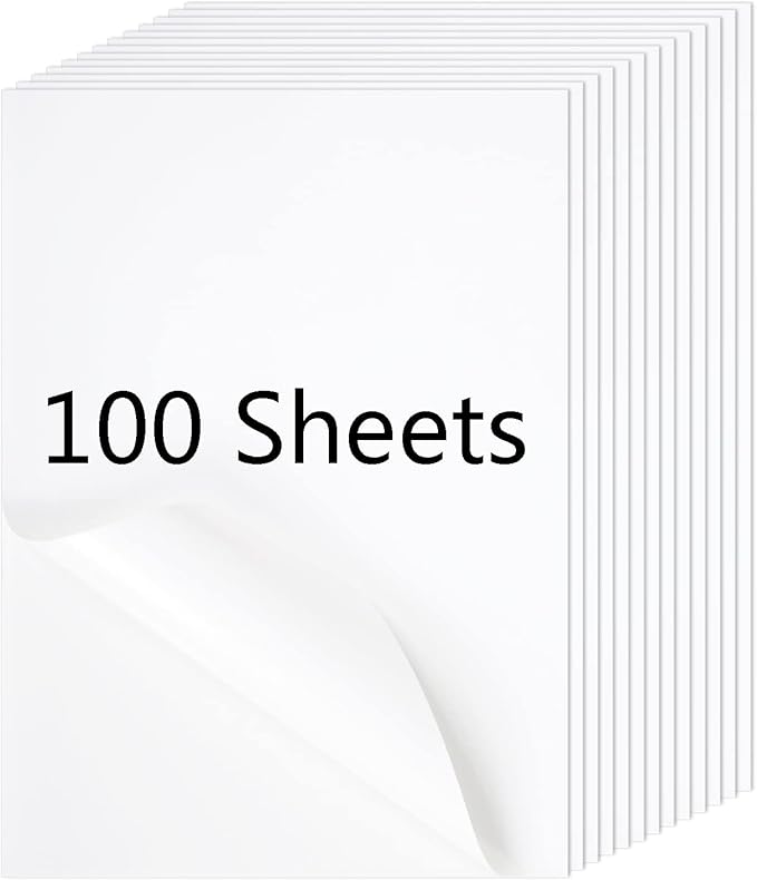 Full Sheet Address Labels for Laser/Inkjet Printers, White, 8.5 x 11 Inch, 1 Pack of 100 Labels