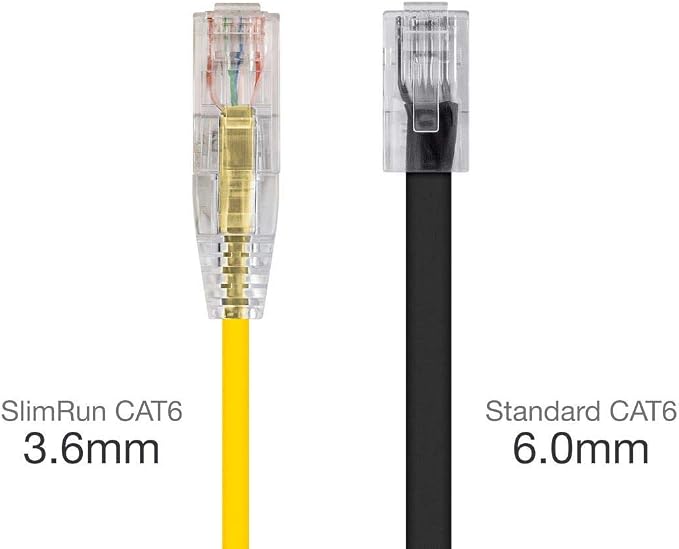 Monoprice Cat6 1ft Yellow Component Level Patch Cable UTP 28AWG 550MHz Pure - Image 2