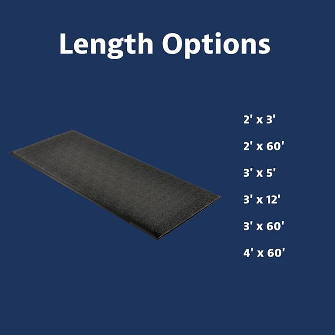Notrax 411 Sof-Tred™ 3' x 5' x 9/16" Anti Fatigue Mat, Enhanced Slip Resistance with Beveled Edges and Pebbled Surface, Ideal for Industrial and Commercial Workplaces, Black, 411S0435BL