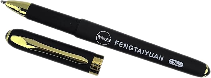 Fengtaiyuan 10P18Prox6, Gel Pens, Black Ink, Bold Point 1.0mm, Writting Pens, Smooth, 6 Pack (10P18Prox6)