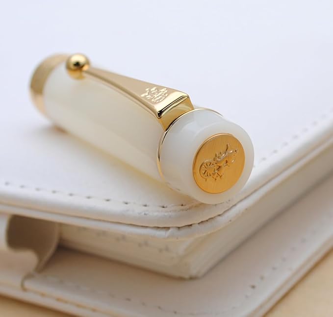 JINHAO 100 Fountain Pen with Ink Converter (Medium Nib 0.7mm, Semi Transparent White)