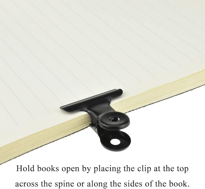 HAHIYO 1.25inch Black Bulldog Clips Metal File Hinge Binder Clips Clamps Save Space Strong Spring Jaws Rock Solid Grip Book Lay Flat Deburred Edge for Hang Photos Wall Grid Dog Food 20PCS