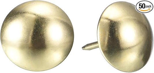 uxcell Upholstery Tacks Nail Pins Furniture, 50Pcs 19x23mm Thumb Tack Pins Assortment Kit Carbon Steel for Home Sofa DIY Decorative Nail Heads Nails, Gold