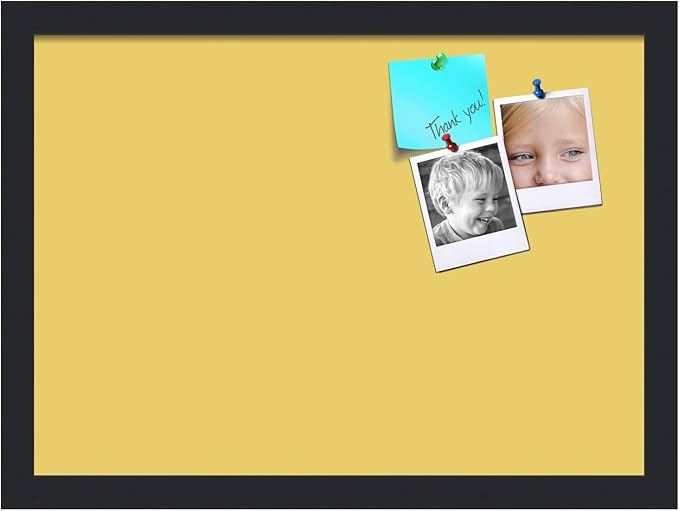 PinPix 18x13 Inch Cork Bulletin Board. This Decorative Framed Pin Board Comes with Honey Pastel Design and a Satin Black Frame. Ideal for Home Office Decor or Message Board (PinPix-1810)