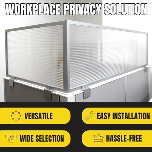 OBEX Screen Extender Polycarbonate Desk Privacy Panel & Divider for Office Cubicle, 18" x 30", Translucent