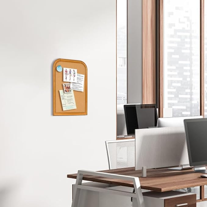 Cork Board for Walls, 17X13 inches Bulletin Board with Frame, Decorative Hanging Pin Board Vision Board Message Board for Office School Home Decor(2R&2S,4333,1p)