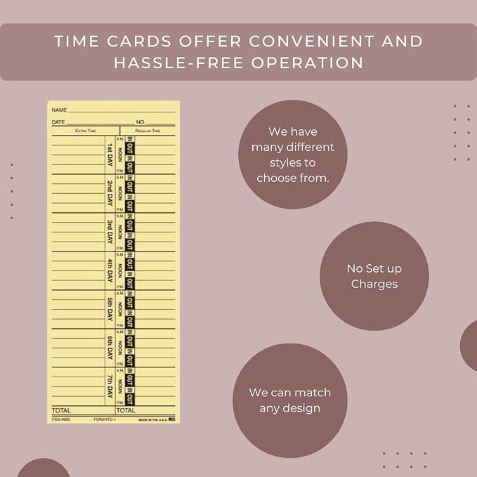 Generic Time Clock Cards for Tracking Regular and Extra Time - Image 6