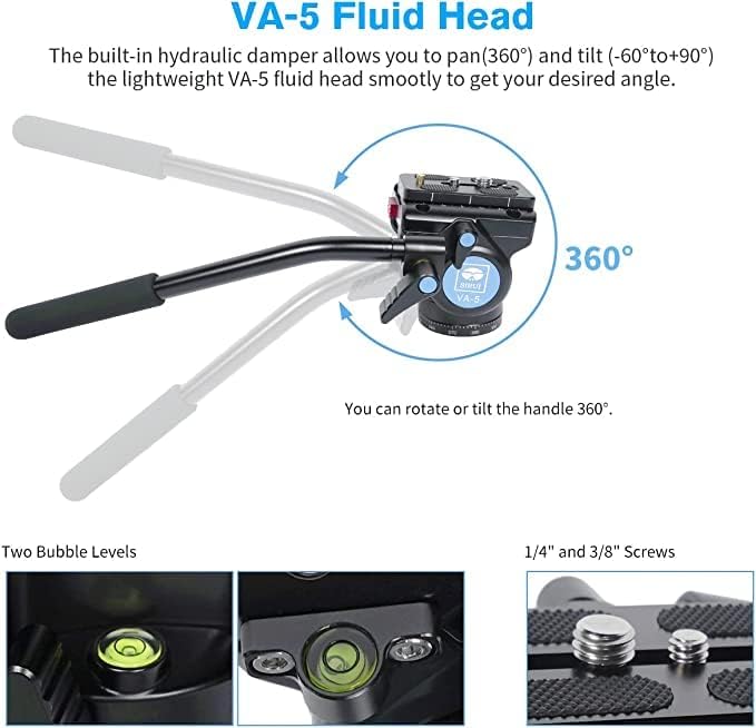 SIRUI P-424FS Carbon Fiber Camera Monopod Kit, 66.3" Heavy Duty Professional - Image 7