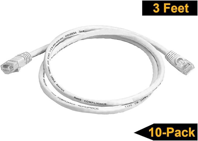 iMBAPrice 1' Cat5e Network Ethernet Patch Cable, 10 Pack - Image 3