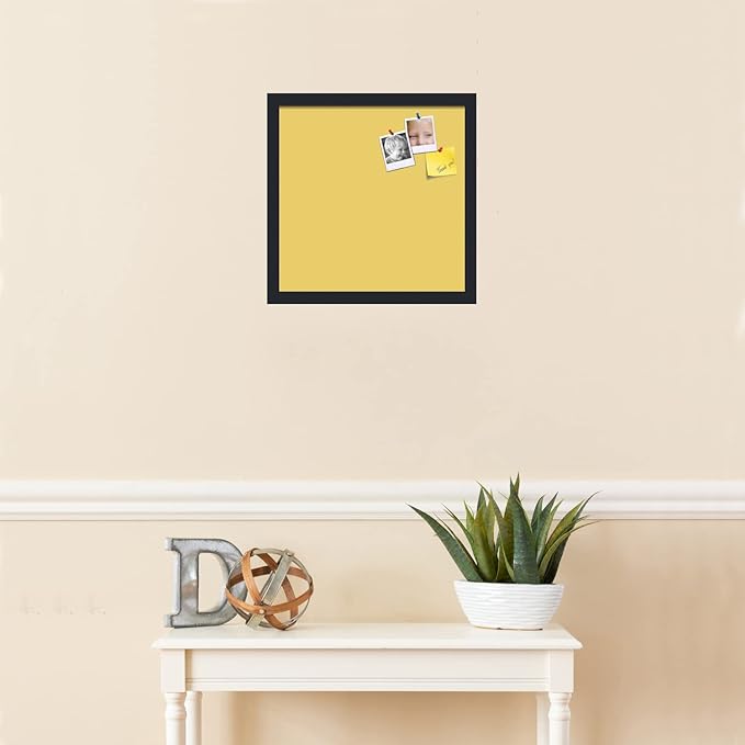 PinPix 15x15 Inch Cork Bulletin Board. This Decorative Framed Pin Board Comes with Honey Pastel Design and a Satin Black Frame. Ideal for Home Office Decor or Message Board (PinPix-1810)