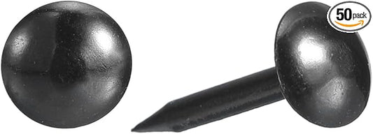 uxcell Upholstery Tacks Nail Pins Furniture, 50Pcs 7x17mm Thumb Tack Pins Assortment Kit Carbon Steel for Home Sofa DIY Decorative Nail Heads Nails, Black