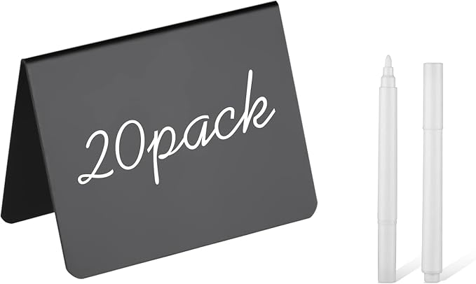 20 Pack 4"x3"Mini Chalkboard Signs for Chalk Sign for Food - Party - Buffet - Table Sign Chalkboard - Wedding - Bakery - Small Chalkboard Sign - Mini Chalkboard Signs for Food