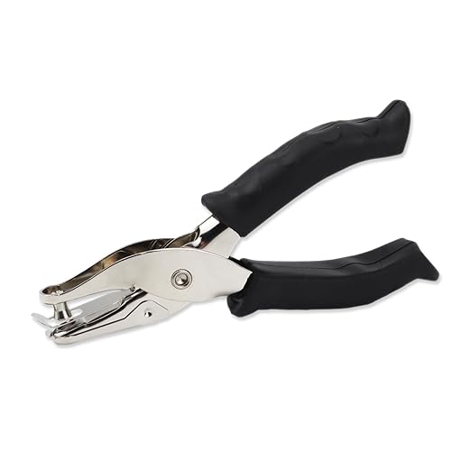 1/4” Circle Shaped Hole Puncher,Handheld Single Hole Punch with Black Soft Grip Handle,One Hole Paper Punch for Paper Crafts Tag in Home, Office, Classroom.