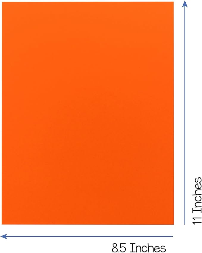 Hygloss Dark Orange Bright Colored Cardstock - 8.5x11-Inch, 90 Sheets, 65 lb/ 176 gsm, Fade-Resistant, Acid-Free Color Card Stock Paper