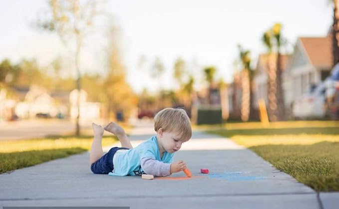 144PCS Washable Sidewalk Chalks Set in 12 Colors Non-Toxic Coloured Chalk Pavement for Kids Jumbo Chalk for Toddler Painting on Blackboard, Playground, Party