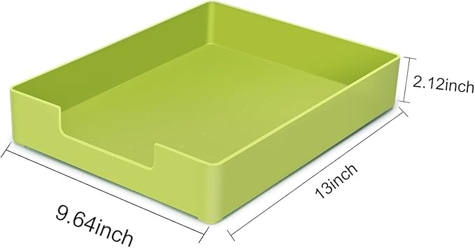 Desk Letter Tray, 2PCS A4 Size Plastic Stackable File Document Organizer, Office Desktop File Paper Holder, Book Storage Rack,Anti-Skid Stacking Support for Office Supplies (Green)