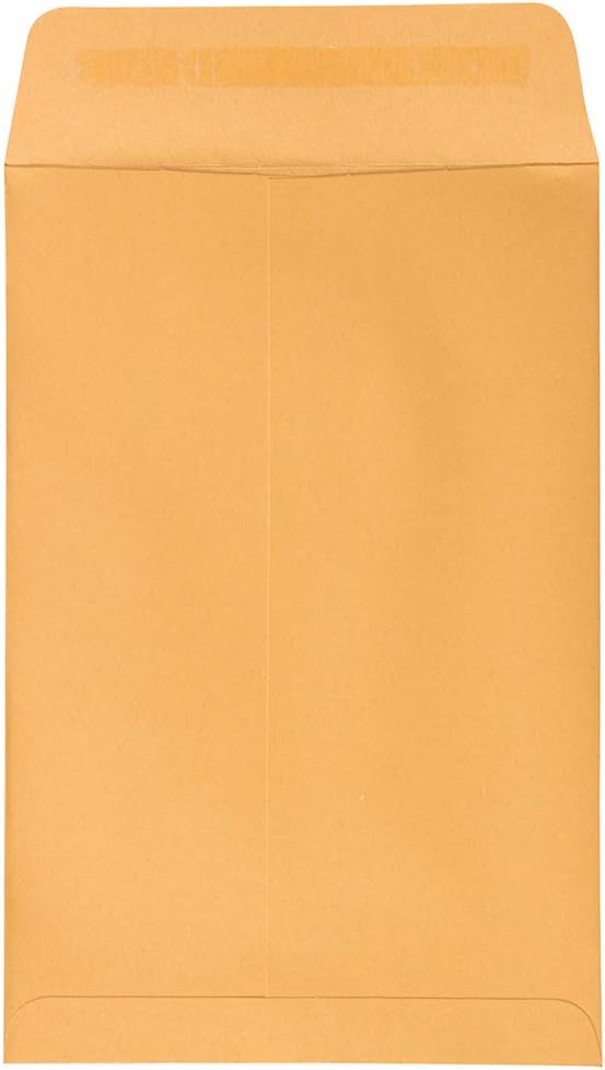 JAM PAPER 6 x 9 Open End Catalog Envelopes with Peel and Seal Closure - Brown Kraft Manila - 100/Pack