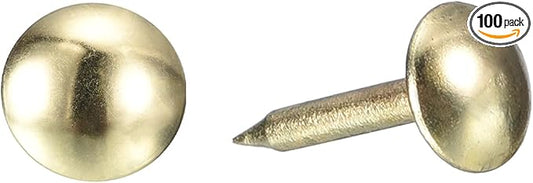 uxcell Upholstery Tacks Nail Pins Furniture, 100Pcs 6.4x13mm Thumb Tack Pins Assortment Kit Carbon Steel for Home Sofa DIY Decorative Nail Heads Nails, Gold