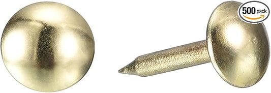 uxcell Upholstery Tacks Nail Pins Furniture, 500Pcs 6.4x13mm Thumb Tack Pins Assortment Kit Carbon Steel for Home Sofa DIY Decorative Nail Heads Nails, Gold