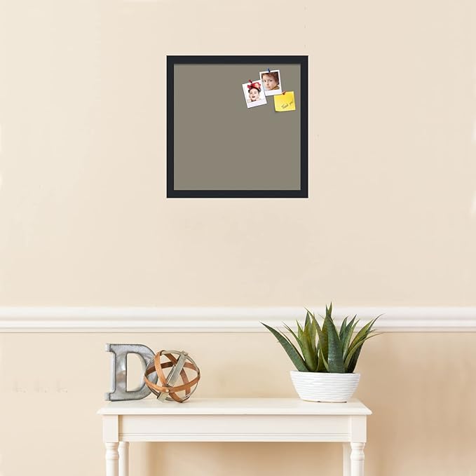 PinPix 16x16 Inch Cork Bulletin Board. This Decorative Framed Pin Board Comes with Pewter Design and a Satin Black Frame. Ideal for Home Office Decor or Message Board (PinPix-1812)