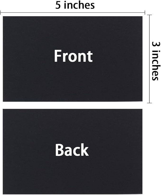 50 Sheets Blank Cardstock Paper 250 GSM Thick Heavy Cards Stock for DIY Art Projects, Card Making, Postcards, Greeting Cards, Birthday Party, Wedding Invitation (Black, 3x5 inches)