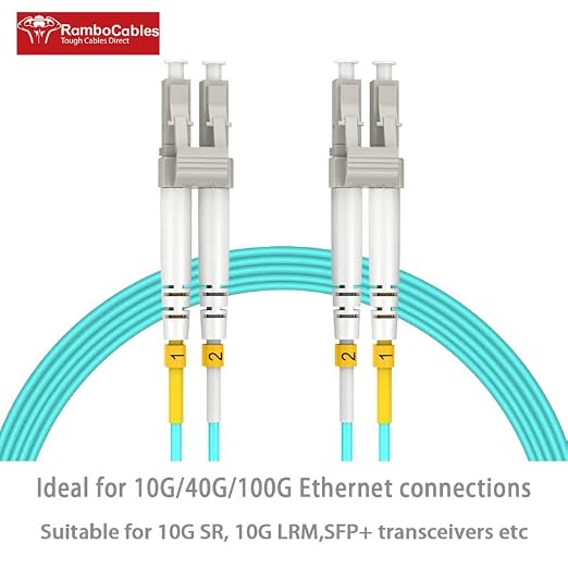 OM3 Fiber LC to LC 30m, Options 7in~500ft, Duplex 40GB Fiber Optical Cables LSZH - Image 2