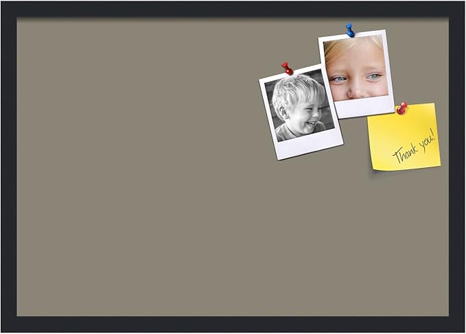 PinPix 26x18 Inch Cork Bulletin Board. This Decorative Framed Pin Board Comes with Pewter Design and a Satin Black Frame. Ideal for Home Office Decor or Message Board (PinPix-1812)