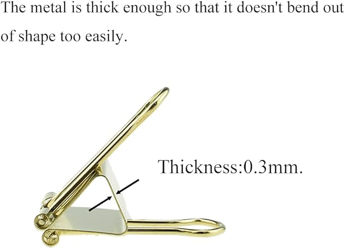 HAHIYO Binder Clips Paper Clamps Spring Steel Sturdy Medium 1.26 inches Width 0.39 Inch Capacity No Sharp Edges Heavy Duty Tight Grip Reusable Gold Metal Bright Finish for Home Office School 13 Pack