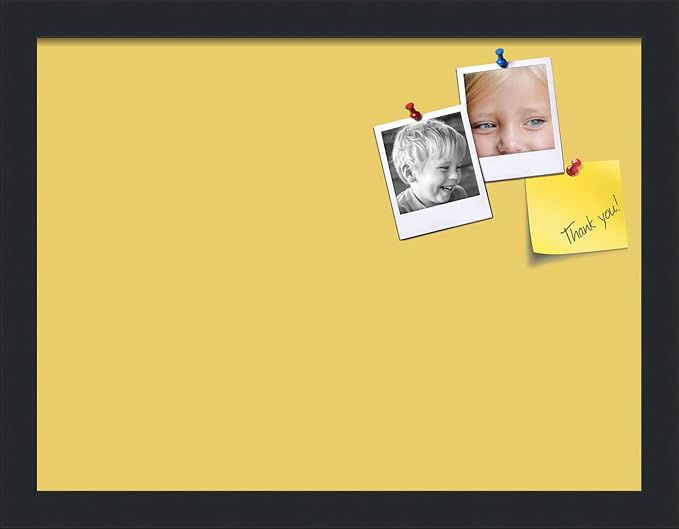 PinPix 16x12 Inch Cork Bulletin Board. This Decorative Framed Pin Board Comes with Honey Pastel Design and a Satin Black Frame. Ideal for Home Office Decor or Message Board (PinPix-1810)