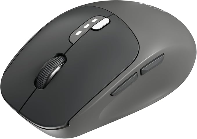 EWEADN Q5 Wireless Mouse, Bluetooth & 2.4G Quiet Computer Mouses with 1600 DPI, Battery Level Display, Ergonomic Office Mouse,6 Button Portable Cute Cordless Mice for Laptop/PC/Mac- Black