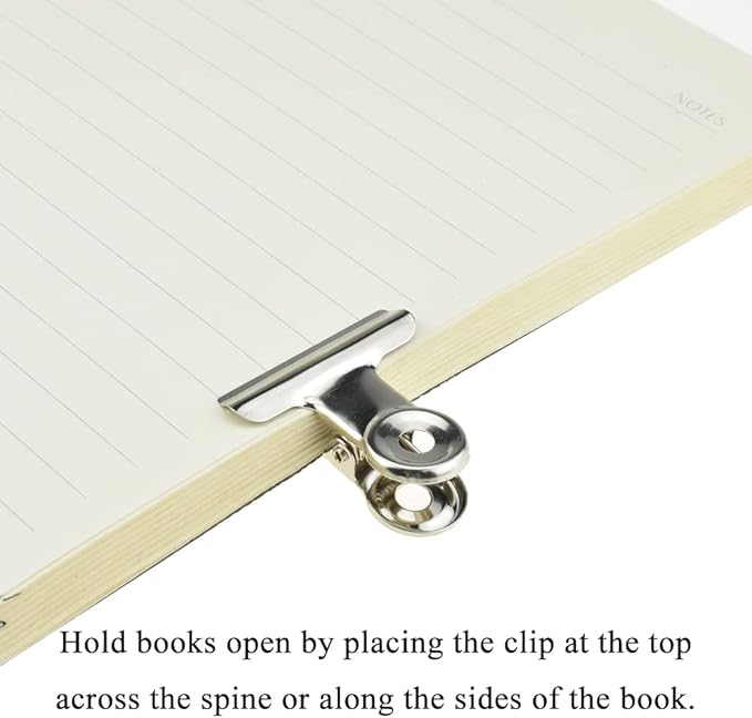 HAHIYO 1.25inch Silver Bulldog Clips Metal File Hinge Binder Clips Clamps Save Space Strong Spring Jaws Rock Solid Grip Book Lay Flat Deburred Edge for Hang Photos Wall Grid Dog Food 20PCS