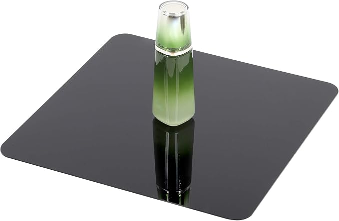 KINJOEK 12 x 12 Inch Acrylic White & Black Reflective Display Table Riser - Image 5