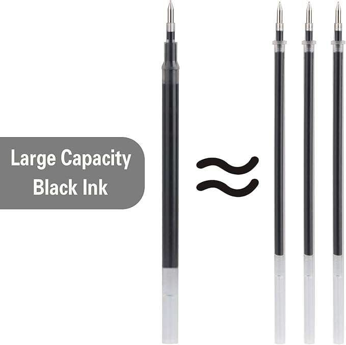 Gel Ink Rollerball Stylus Pen - 18 Pack,0.5mm Fine Point,Large Capacity Black Ink,Writing Smoothly for Office,Business,Gift,Metal Clip,Matt Type