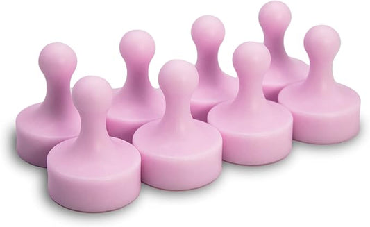GLASSBOARD STUDIO Powerful Neodymium Magnets, Pawn-Shaped - Strong Fridge/Refrigerator and Whiteboard Magnet, Ideal for Office, Kitchen, Crafts - Rare Earth, Heavy Duty (8, Cotton Candy Pink)