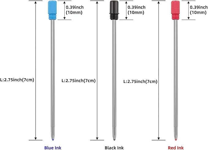 4-in-1 Four-Color Multifunctional Pen Refill, Black/Red/Blue Ballpoint Pen Refill,Great Gift for Friends, Loved Ones (Refill Blue)
