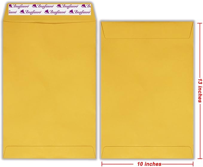 300 Pack 10x13 Brown Catalog Envelopes Peel & Seal Security Mailing Envelopes 120GSM Kraft Paper self Seal Envelopes for Invitations Papers Photos Documents Pictures Papers Files