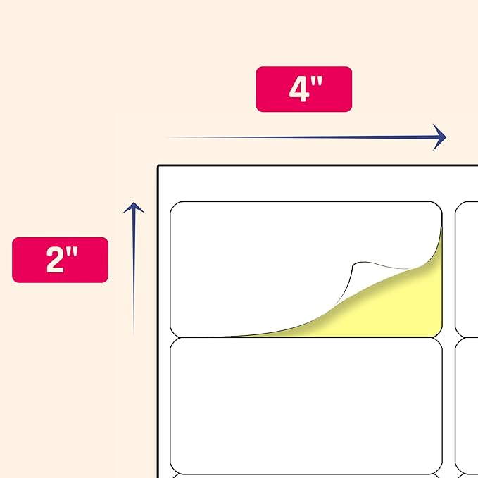 (2" x 4") 30 Sheets, Printable White Sticker Labels, Laser/Inkjet Printing - Matte, 10 per Page