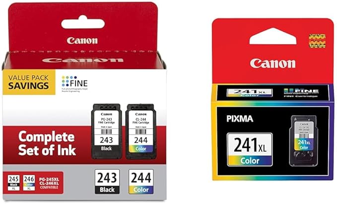 Canon PG-243/ CL-244 Ink Multi Pack, Compatible to TR4520, MX492, MG2520, MG2922, TS302 and TS202 & CL-241XL Compatible to MG2120/MG3120/MG4120,MG3222,MG3520,MG3620,MX459,MX472