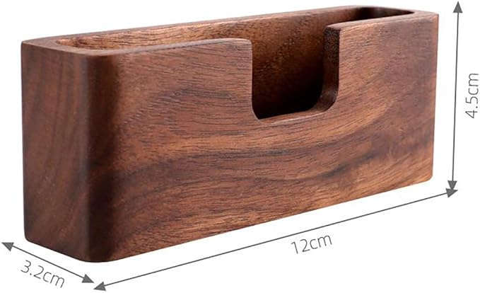 Wood Business Card Holder, Tabletop Walnut Name Card Holder, Office Desktop Wooden Business Card Stand, 50 Cards