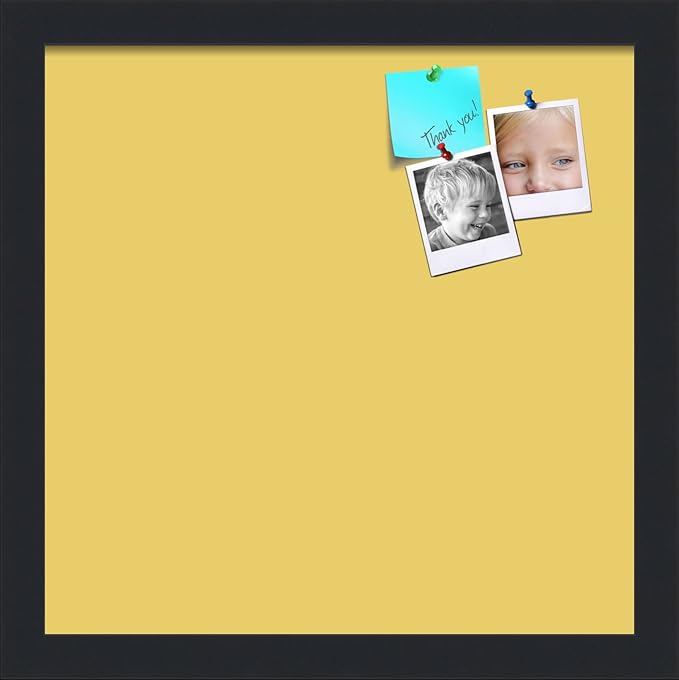 PinPix 13x13 Inch Cork Bulletin Board. This Decorative Framed Pin Board Comes with Honey Pastel Design and a Satin Black Frame. Ideal for Home Office Decor or Message Board (PinPix-1810)