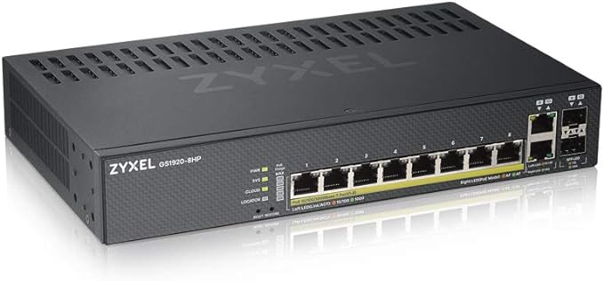 Zyxel 8-Port PoE Gigabit Switch | Smart-Managed | 8X PoE+ 130W | 2X SFP | by ZYXELNETWORKS
