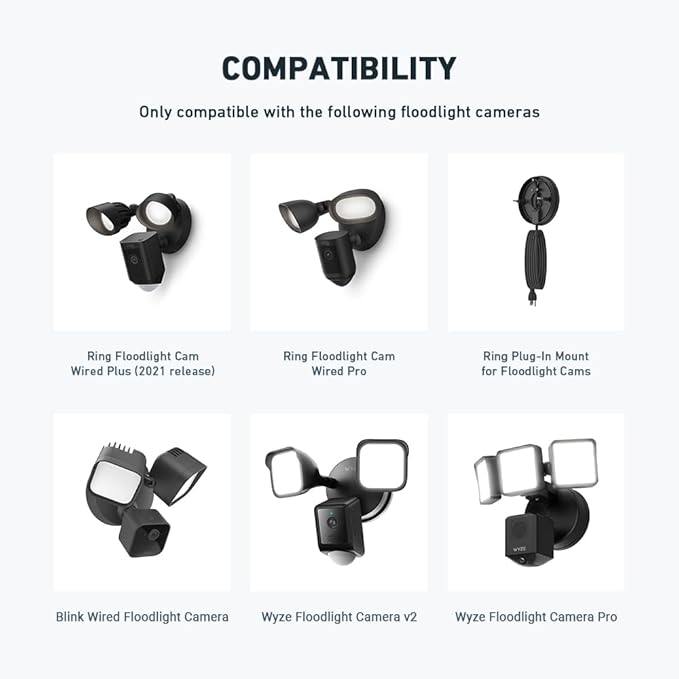 Holicfun Eave Mount for Ring Floodlight Cam Wired Plus/Pro, Blink Wired - Image 6