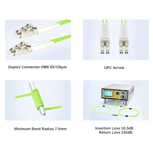 FLYPROFiber- 0.2M OM5 LC to LC Fiber Patch Cable, Cable Length Options: 0.2m-20m - Image 3
