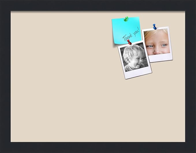 PinPix 16x12 Inch Cork Bulletin Board. This Decorative Framed Pin Board Comes with Desert Pastel Design and a Satin Black Frame. Ideal for Home Office Decor or Message Board (PinPix-1815)