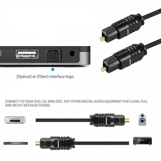 Replacement 6FT Digital Fiber Optical Audio Toslink Cable - Image 3