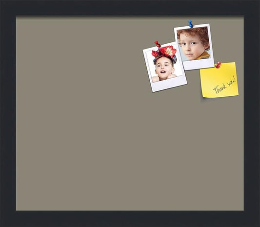 PinPix 14x12 Inch Cork Bulletin Board. This Decorative Framed Pin Board Comes with Pewter Design and a Satin Black Frame. Ideal for Home Office Decor or Message Board (PinPix-1812)